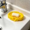 Stylish Countertop Soap Holder Box, Cheese Shape with Removable Drain Layer, Tray Hollow Drainage Layer Quick Cleaning Anti-Slip Holder, for Bathroom