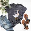 Summer Round Neck 3D Today I Am A Serious Goose Print Top  Fashionable Casual Short Sleeved Women's T-shirts