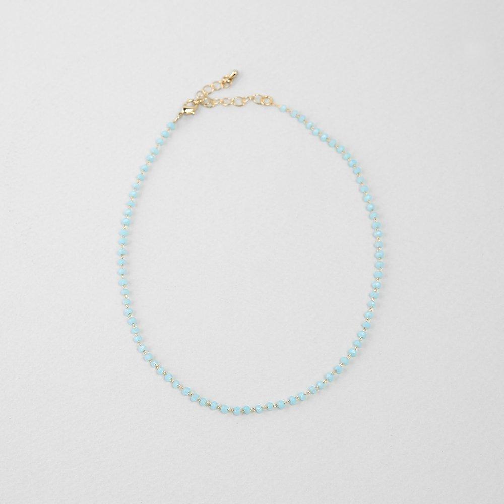 [Judy And Paul] Leshu Sky Blue Bead Chain Necklace N51571