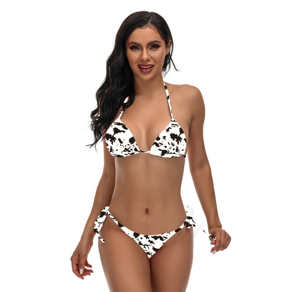 Европейский и американский сексуальный раздельный бикини с бретельками и треугольным вырезом