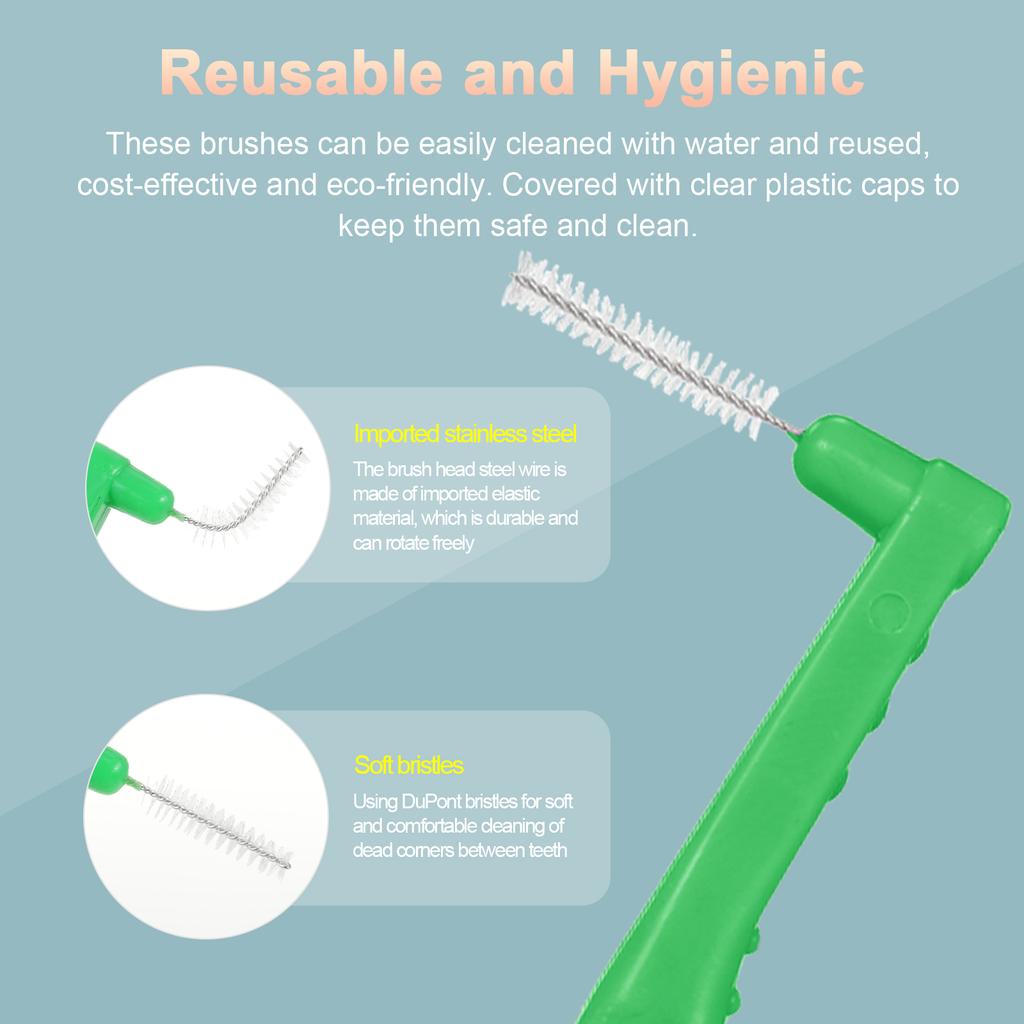 L-образный набор межзубных щеток, 5 шт., зубная нить, для удаления налета, щетка для чистки зубов, зубная щетка