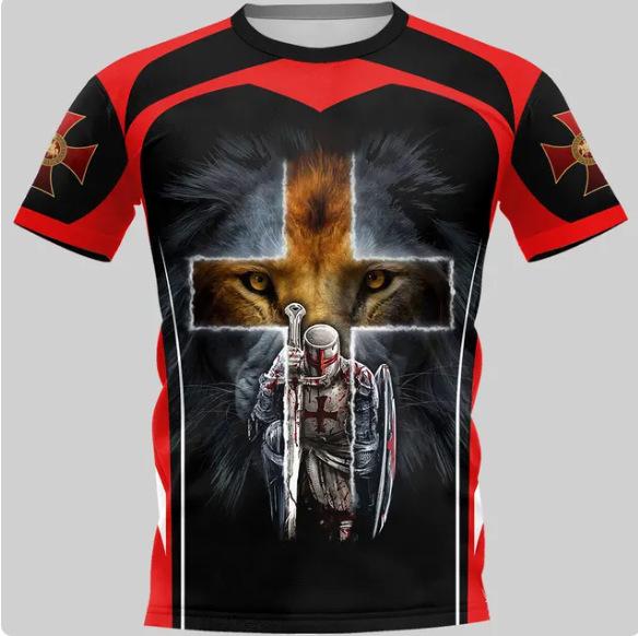 PLstar Cosmic Knights Templar 3D Printed T-Shirt Harajuku Streetwear Men's and Women's Fun