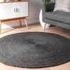 Black Home Indian Handmade Hand Woven Jute Area Rug