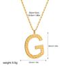 Stainless Steel Oversize Letter Pendant Necklace Gold Color Plated Hammered Texture Alphabet Initial Charm Jewelry for Women