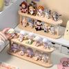 Wooden Display Riser Shelf Pop Mart Figure Display Stand Cabinet Cute Dolls Storage Box Figure Case Makeup Organizer for Perfume