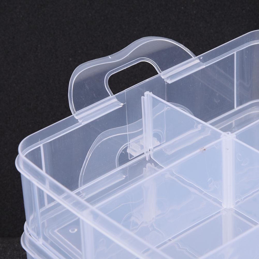 Transparent Box for Jewelry Bead Storage 3 Layered Plastic Organizer Case