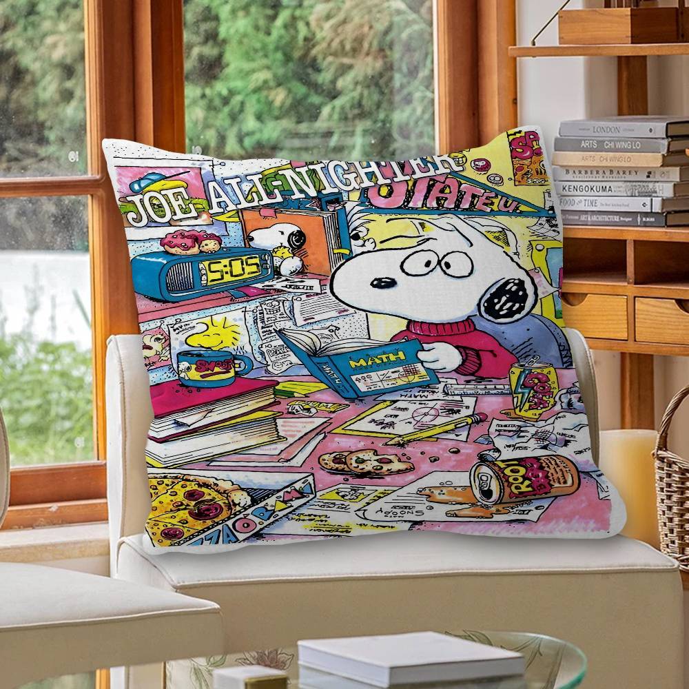 The S-Snoopy Show Cushion Cover Inches Farmhouse Decor Home Throw Pillow Covers For Couch Decorations