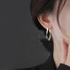 Серьги-кольца из серебра 925 пробы с линейным дизайном для женщин Гипоаллергенные украшения Геометрические серьги Модные аксессуары