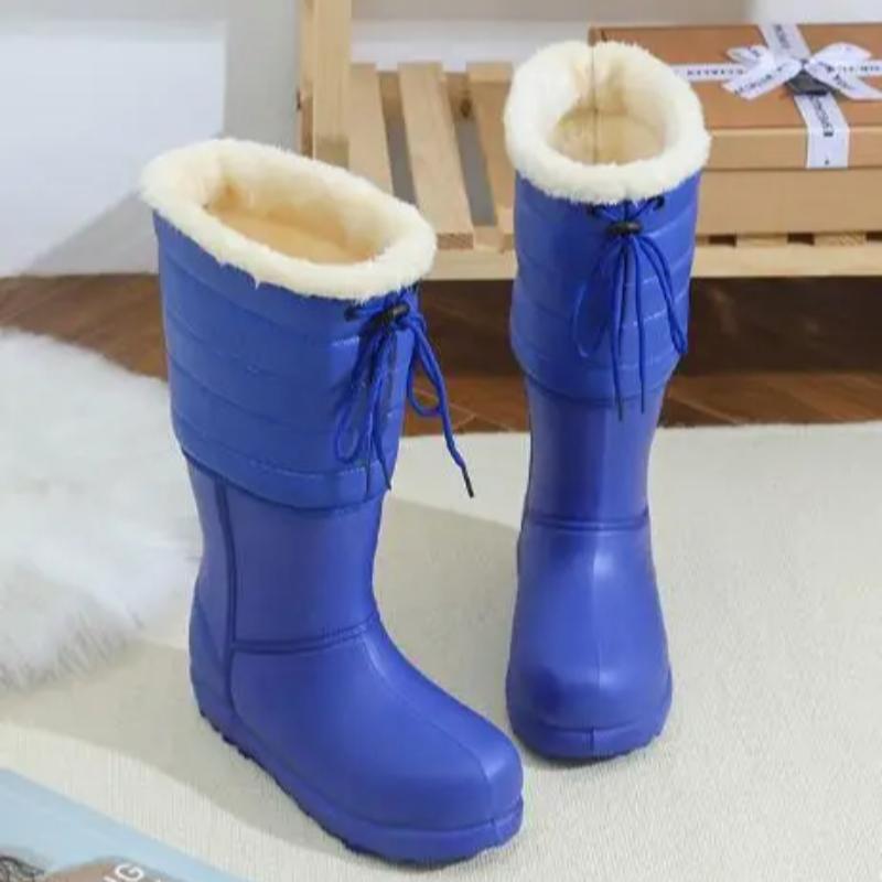 Новые роскошные дизайнерские женские зимние водонепроницаемые ботинки EVA для девочек, классические зимние ботинки, плюшевые короткие ботинки, женские резиновые сапоги