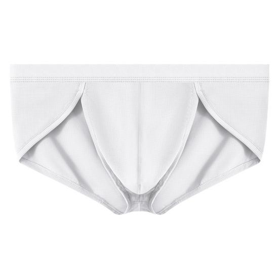 Мужские трусы с высокой эластичностью, облегающие, однотонные, дышащие, гладкие, с заниженной талией, нижнее белье для повседневной носки