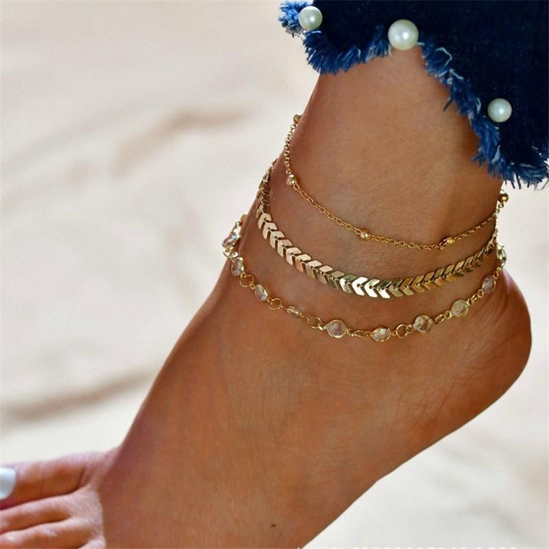 Boho Ankle Bracelet Adjustable Chain Foot Mysterious Feet Chain Fashionable Ankle Chains Personalized Ankle Chains Multi Layer Anklet Anklets