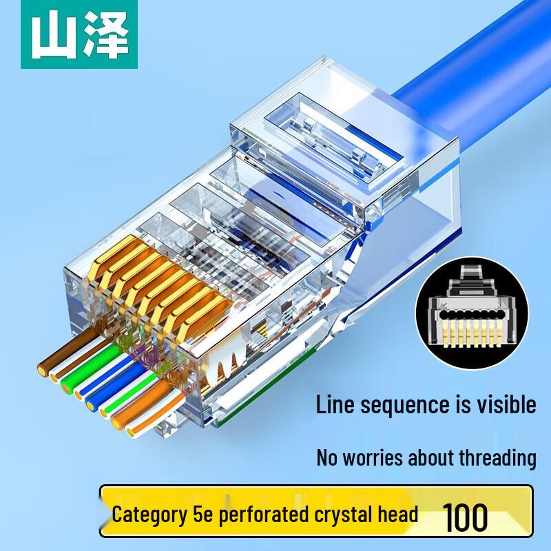 SAMZHE Professional Cat5e RJ45 Pass-Through Connectors