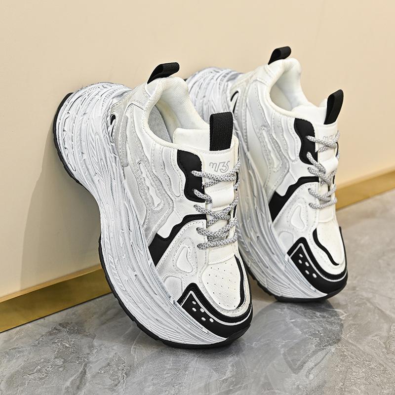 Кроссовки на толстой подошве, сетчатые дышащие, повседневные, папины кроссовки, женские, летние, для пар, новая мода, универсальная обувь на толстой подошве