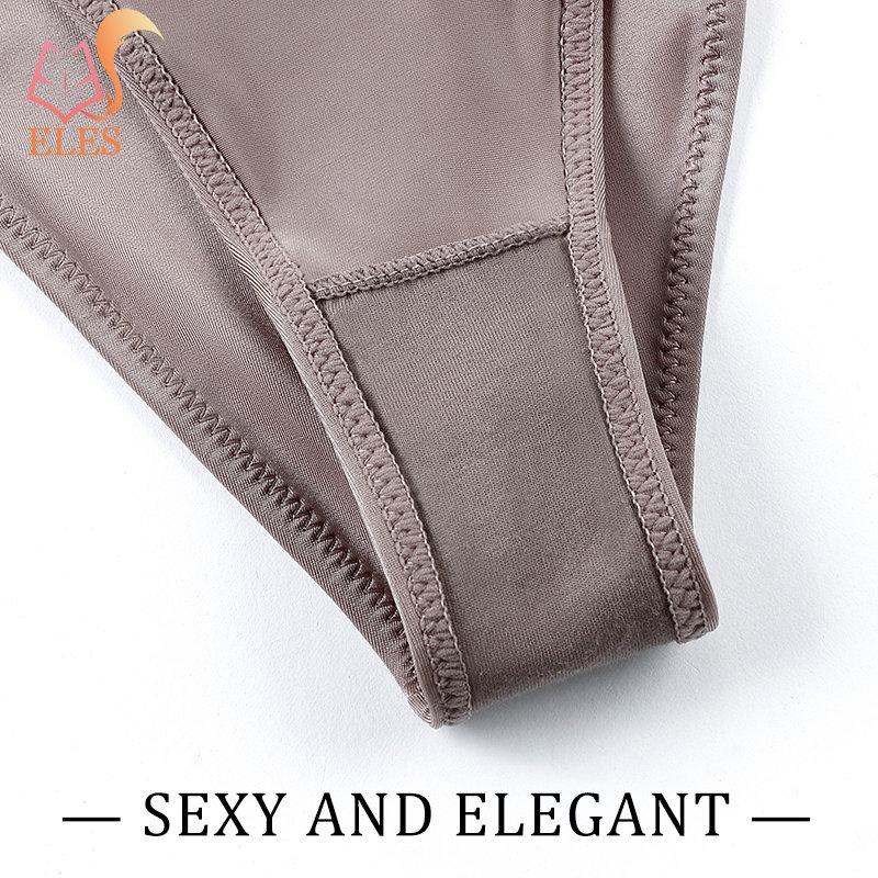 Women Sexy Stitching G-string Soft Satin Panties Beach Bikini Ladies Underwear EMA