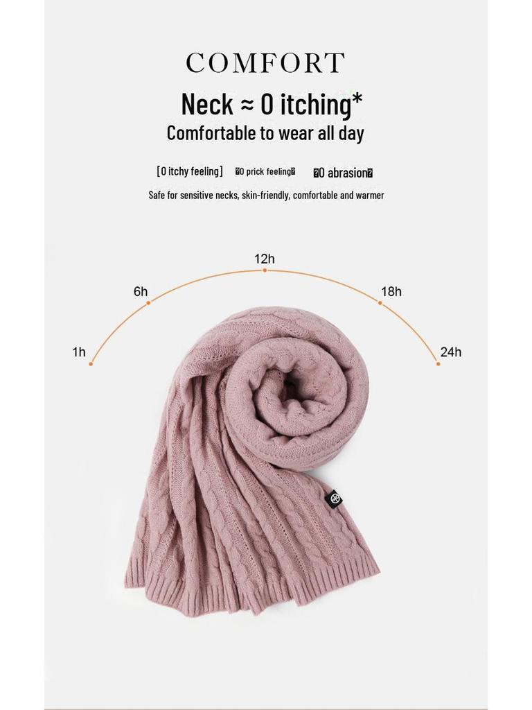 Women's Red Knitted Shawl: Customized High-End Winter Scarf for a Warm, Stylish Look