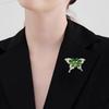 Emerald Butterfly Brooch: French Retro Light Luxury Diamond Insect Pin Accessory