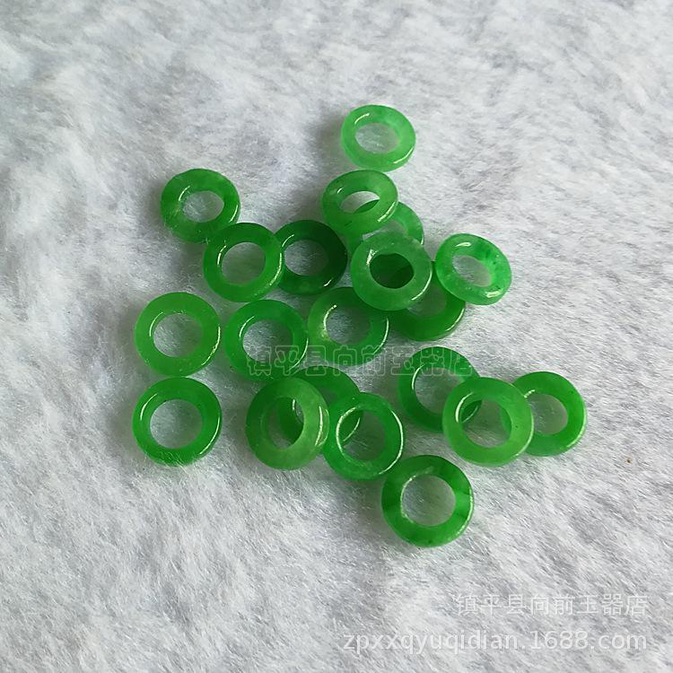 Green Jade Round Ring Loose Beads for DIY Jewelry Accessories