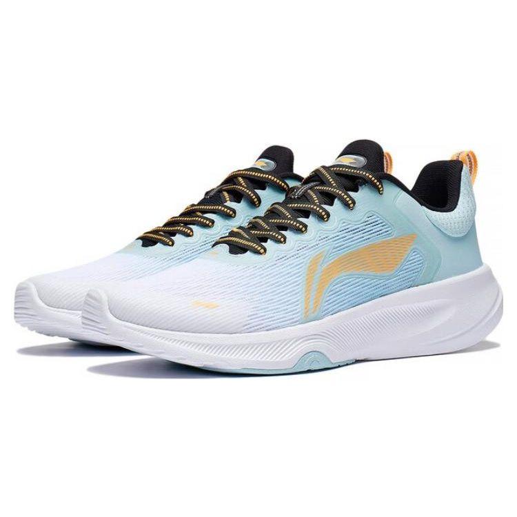 Кроссовки для бадминтона Li Ning Lan Guang из нескользящей износостойкой дышащей ткани с низким верхом, мужские, синие, белые, оранжевые, AFVT011-3