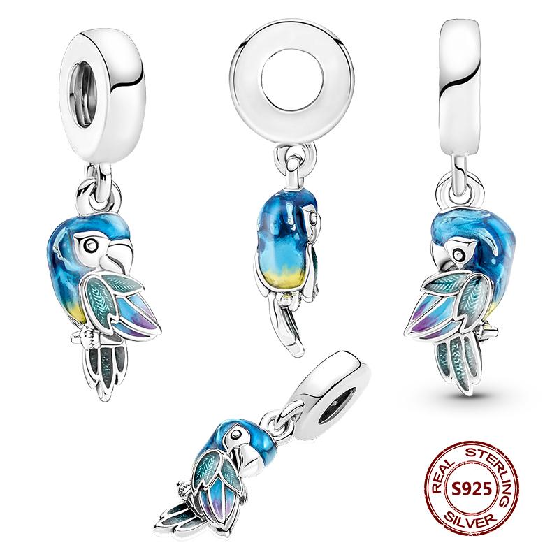 Подвески-хамелеоны, подходят модные оригинальные браслеты, серебро 925 пробы, циркон, осьминог, черепаха, бусина, бабочка, светлячок, подвеска, DIY изготовление ювелирных изделий