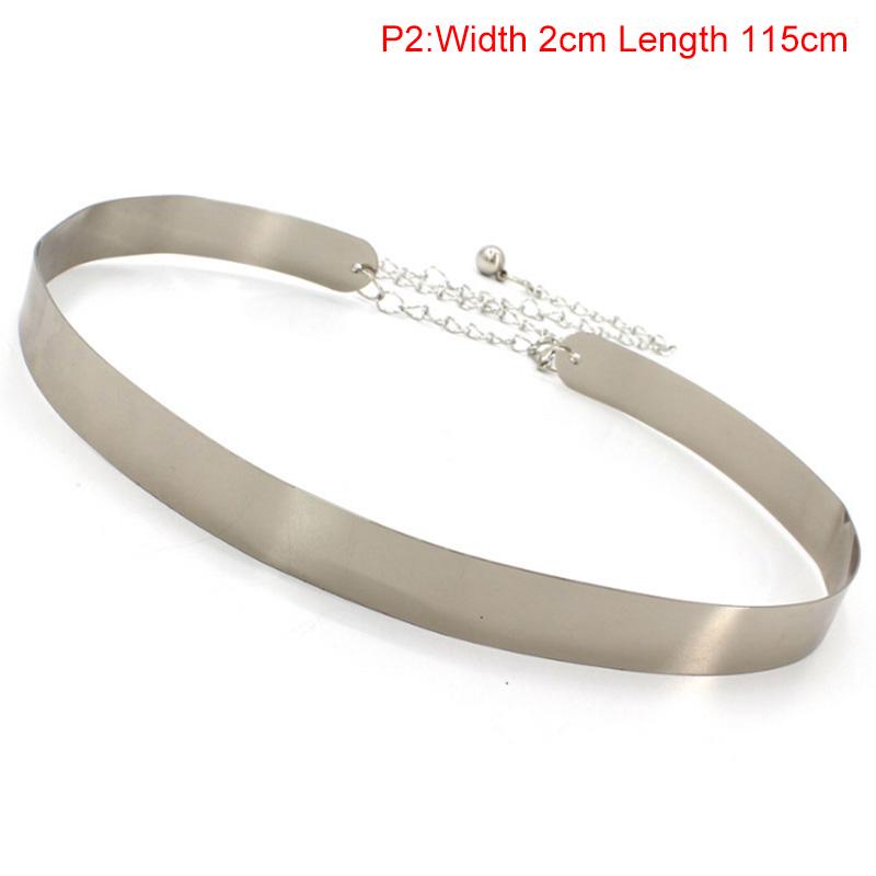 Женская цельнометаллическая поясная цепочка с зеркалом, широкая золотая серебряная пластина, пояс-цепочка