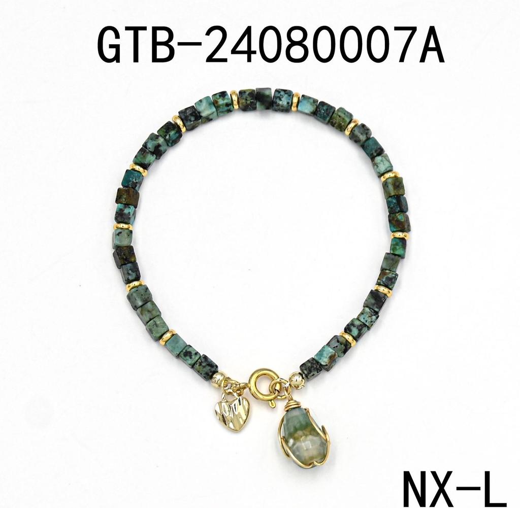 Высококачественный позолоченный браслет из натуральных камней - идеальный подарок для девушки или друга