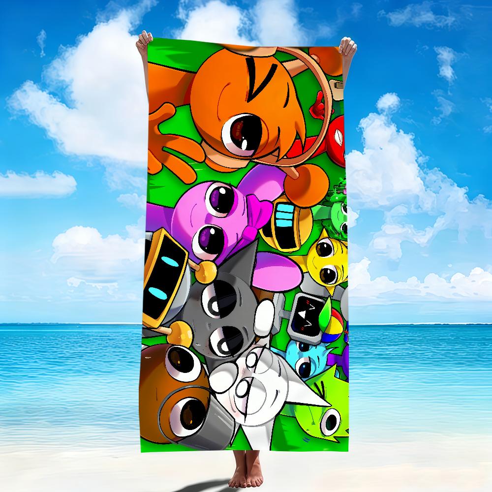 funny cute Game S-Sprunki I-Incredibox Towel Soft Beach Towels Quick Dry Pool Towel for Travel Gym bathing Spa Camp sport Gift