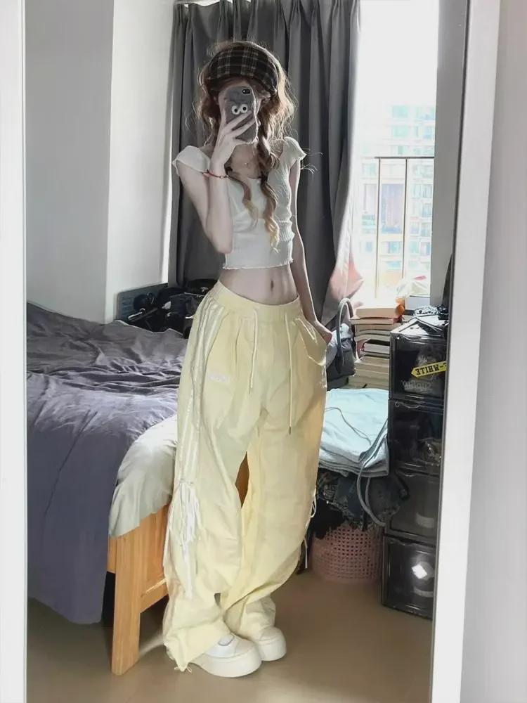 Повседневные брюки-банты American Design - спортивные брюки широкого кроя на весну/осень, тонкий фасон