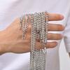 5mm New Stainless Steel Six-edged Grinding Chain Letter A-Z Necklace,Silver Color Fashion English Alphabe Necklace for Men