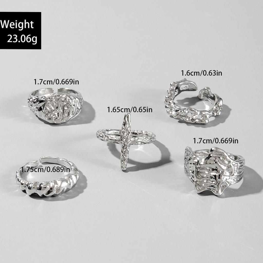 European and American Bohemian Personality Starfish Ring Set Geometric Hollow Sunflower Ring Ring Woman