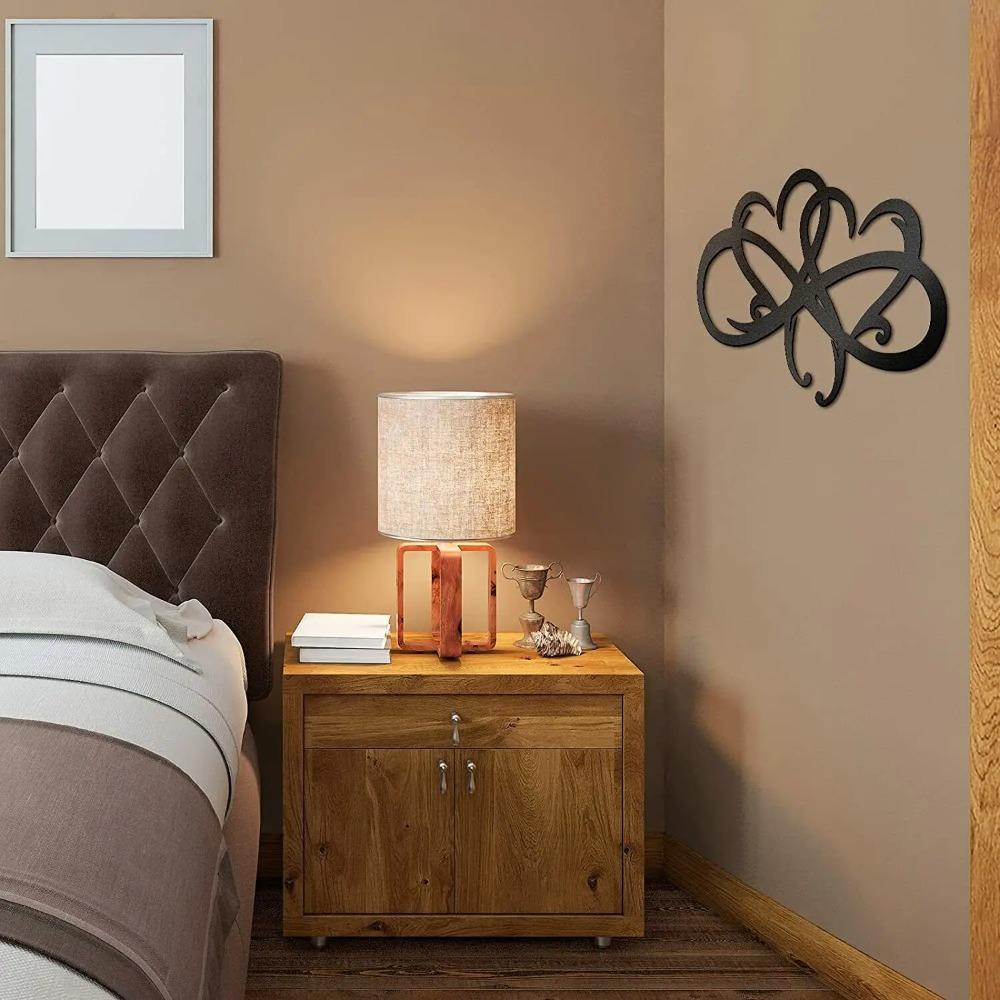 Двойной настенный декор в виде сердца с изображением бесконечности из стали – элегантный настенный знак в виде металлического сердца, идеально подходящий для дома, гостиной в романтическом и современном стиле