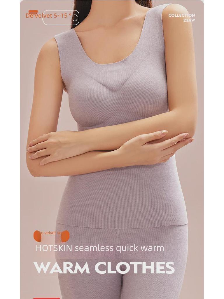 2023 Бесшовный женский теплый жилет на бархатной подкладке