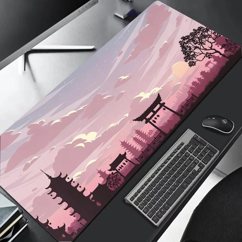Sakura Scenery Mouse Pad Large Anti-Slip Rubber Gaming MousePad Durable Desk Mat Thick Seam Edge Office Gaming Table Carpet