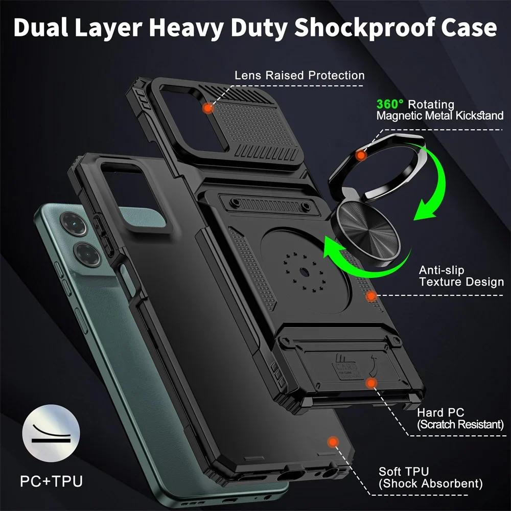 Горячий чехол для Motorola Moto Edge 50 Pro Fusion Ultra G Stylus 2024 2023 2025 5G 4G Поворотная подставка-кольцо Защитный кошелек