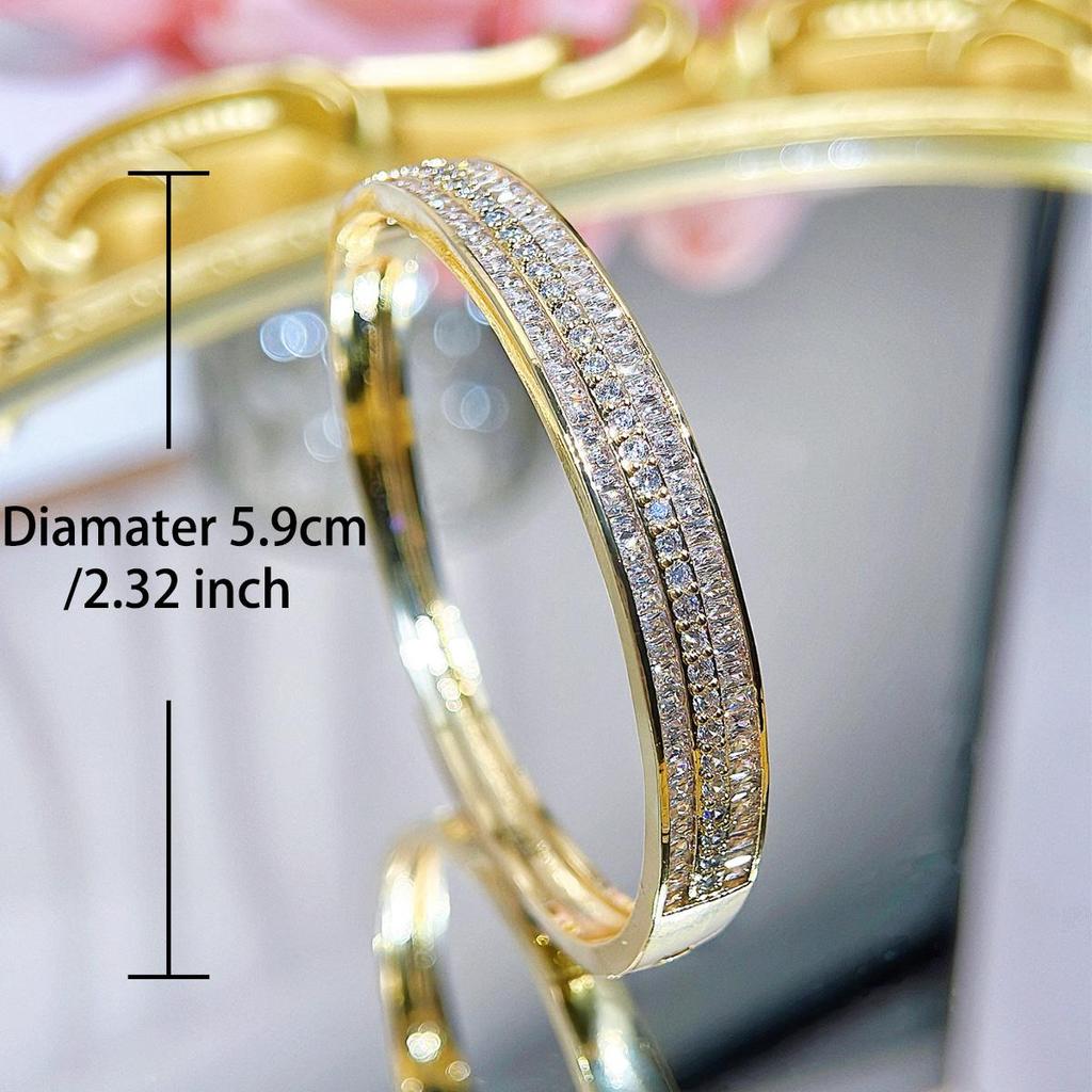 WWJ высококачественный простой невыцветающий золотой браслет женский простой кольцо легкий роскошный изысканный браслеты браслеты двухрядная пряжка из циркония CZ