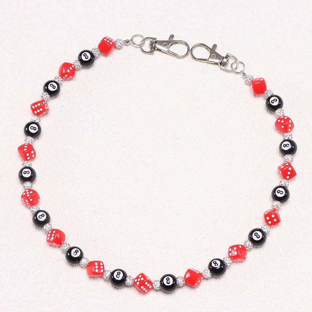 Billiard Ball Metal Pants Chain Zinc Zinc Zinc Alloy Punk Belt Chain Fashion Colorful Dice Waist Chain Male