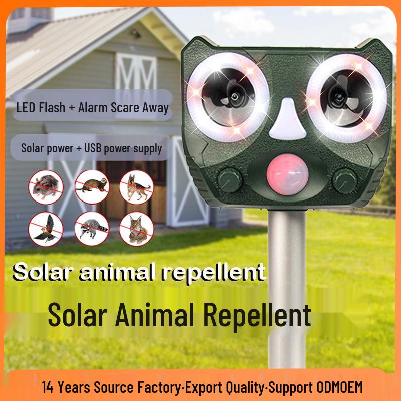 Ultrasonic Solar Animal Repellent: Bird, Cat & Rat Deterrent