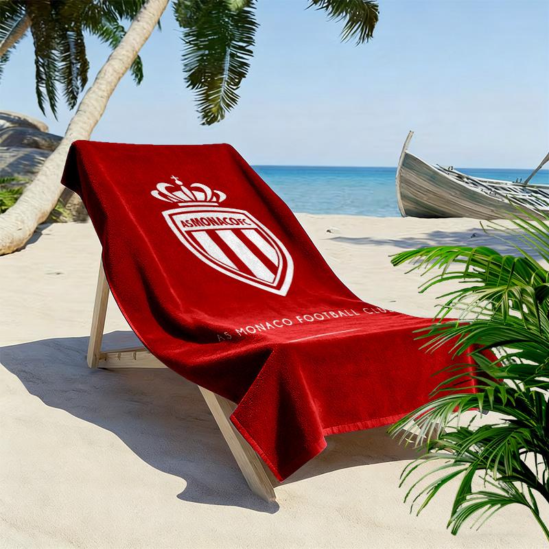 Пляжное полотенце с принтом AS Monaco, Большое мягкое быстросохнущее полотенце для пляжа, кемпинга, плавания