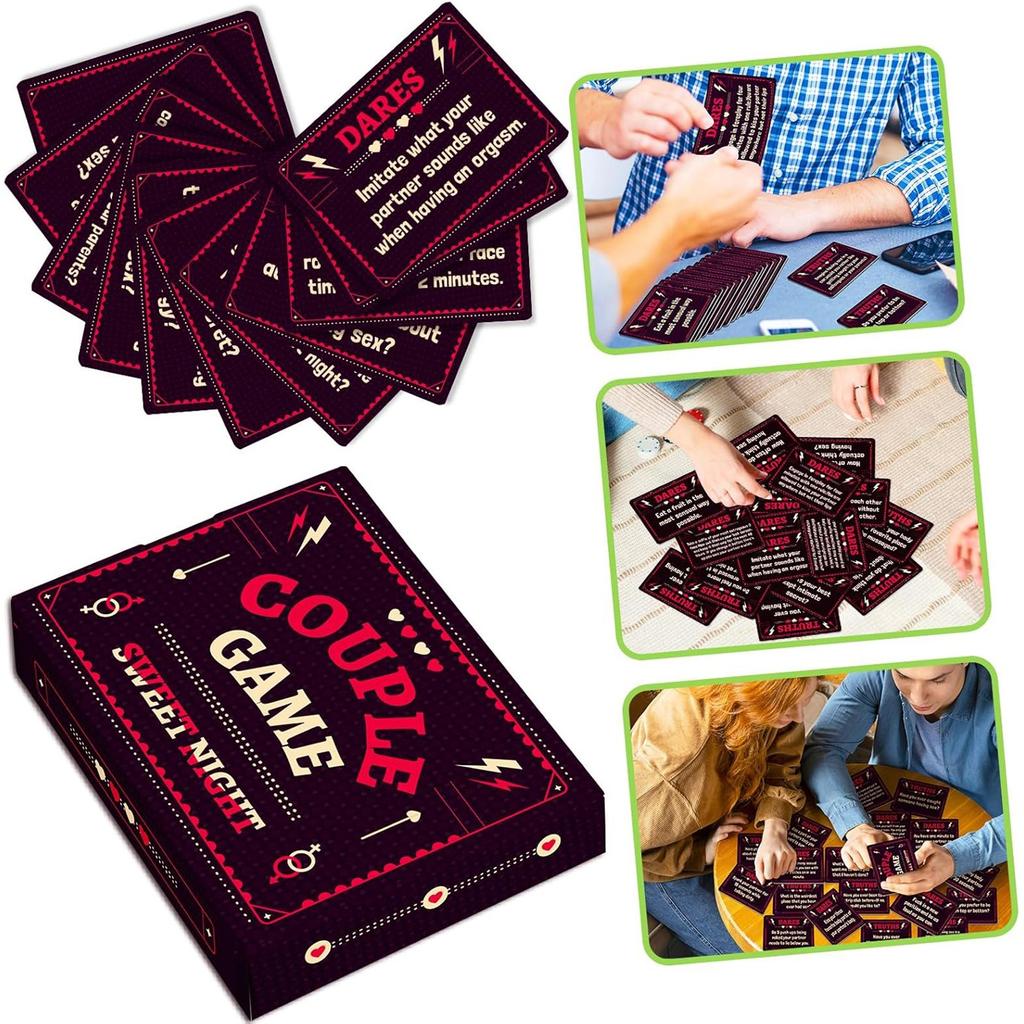 Cards For Couples Games Night Deepen Communication Enhance Feelings (Black Pink)