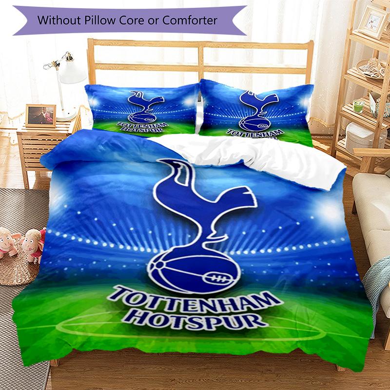 Tottenham Hotspur F.C Design Printed Pattern Duvet Cover Set – includes 1 duvet cover and 2 matching pillowcases Bedroom decor Christmas gifts