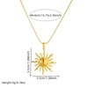 Stainless Steel Golden  Sun Pendant Necklace For Women Girl 2025  Concise Solar Neck Chain Jewelry Gift