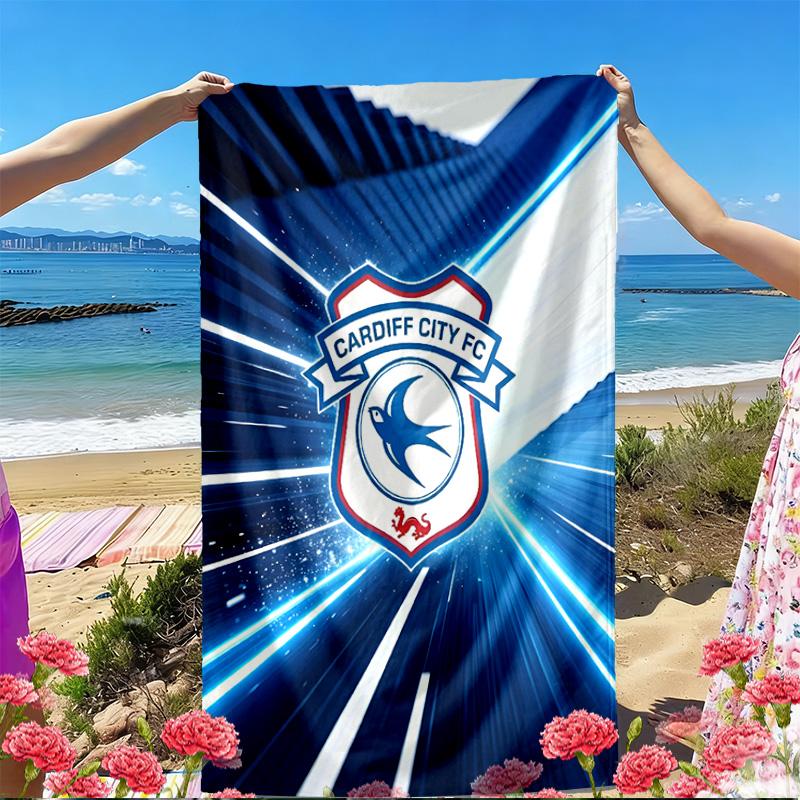 Cardiff City FC Print Beach Towel, Versatile Lightweight Absorbent Beach Towel for Pool Surf Yoga Bathroom, Perfect Birthday Holiday Gift