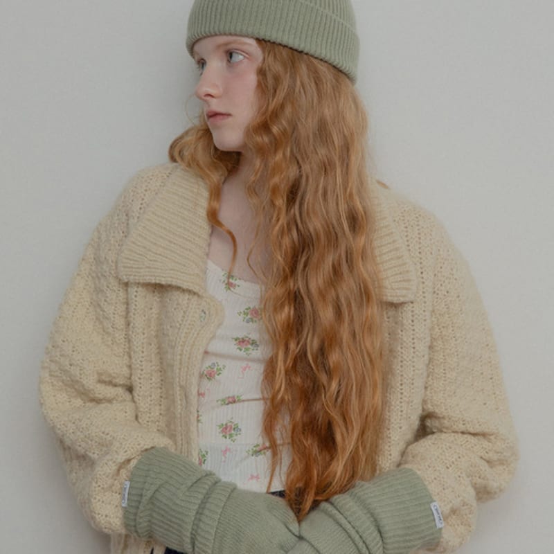 Mellotory 100% кашемировые перчатки без пальцев (оливковый)