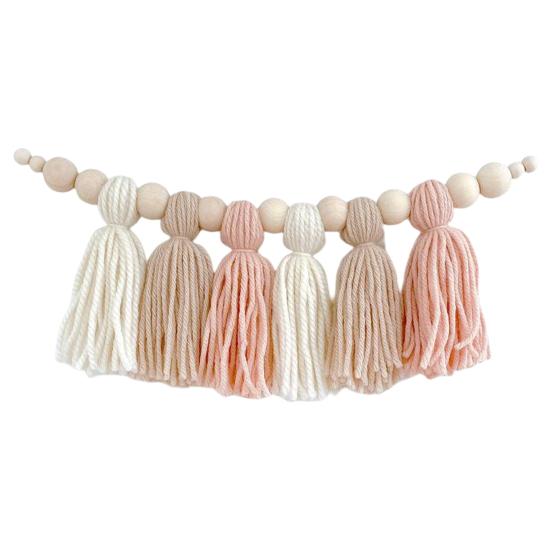 Tassel Garland Wear-resistant Wide Application Lightweight Chic Boho Style Pom for Children Room