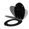 VidaXL MDF Toilet Seat Soft Close Lid Black