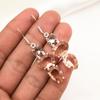 Morganite Earrings, Handmade Gemstone 925 Solid Sterling Silver Earrings Antique Jewelry, For Engagement Gift