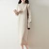 Women Sweater Dress 100% Wool MODERN NEW SAGA Turtleneck Knit Long Pullover Winter Jumpers Wool Long Dress Female