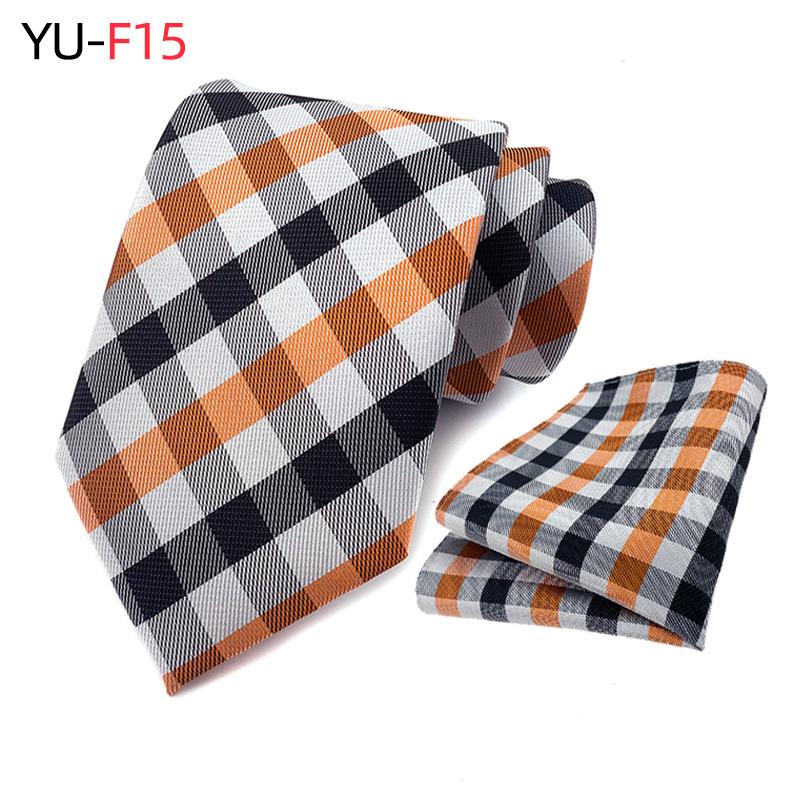 Мужской галстук из двух частей с цветочным принтом, полосатый галстук, деловой модный носовой платок, клетчатый галстук с пейсли