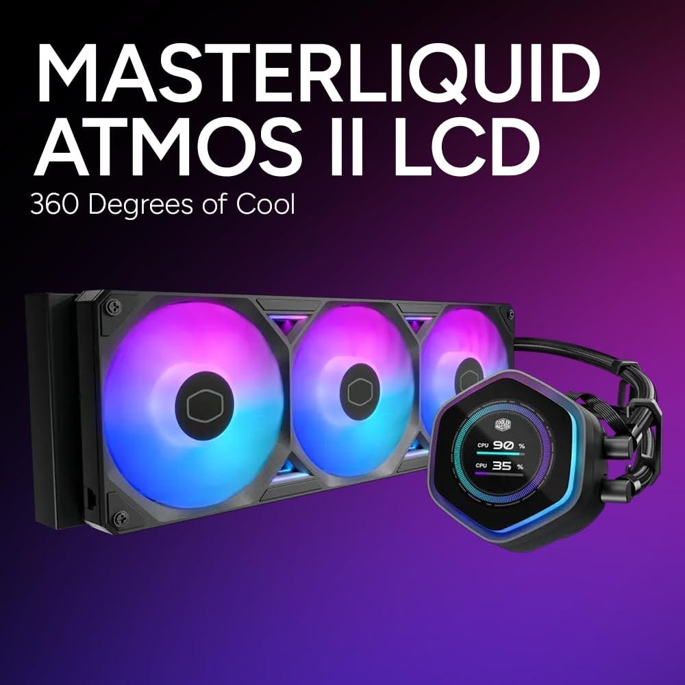 Cooler Master Ml 360 Atmos Ii Lcd Argb Aio Cpu Cooler Black 360mm