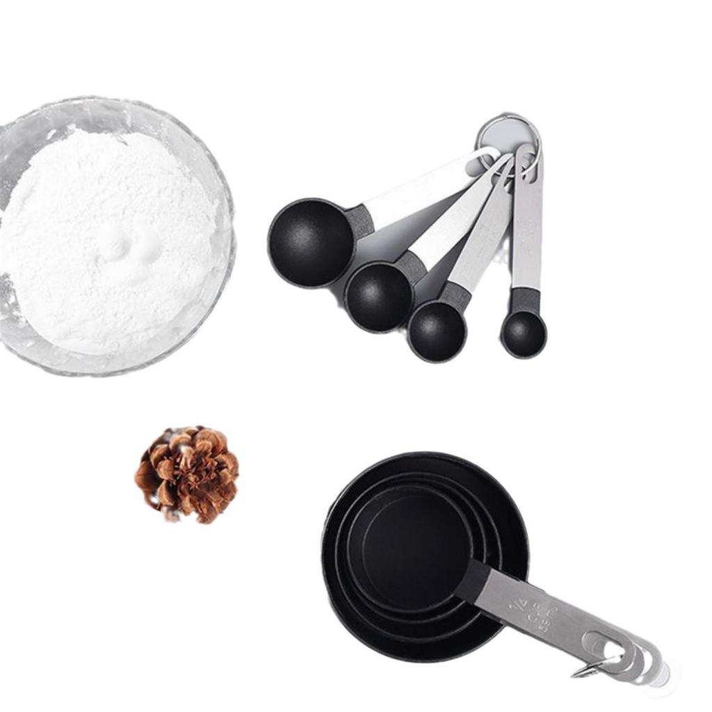 8-Piece Baking Tool Set: Stainless Steel Measuring Cups & Spoons with Scale