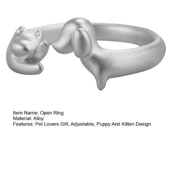 Кольцо Кошка Собака Кошка Регулируемое Сплав И Кольцо Обнимающая Собачья Лапа